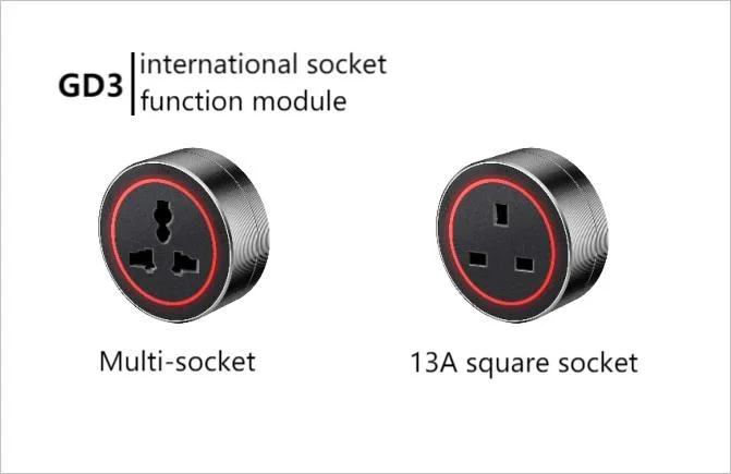 Aluminum Generation Surface Mounted Track Left and Right Wiring Power Plug System Desktop Electrical Outlet Aluminum Panel Socket with USB