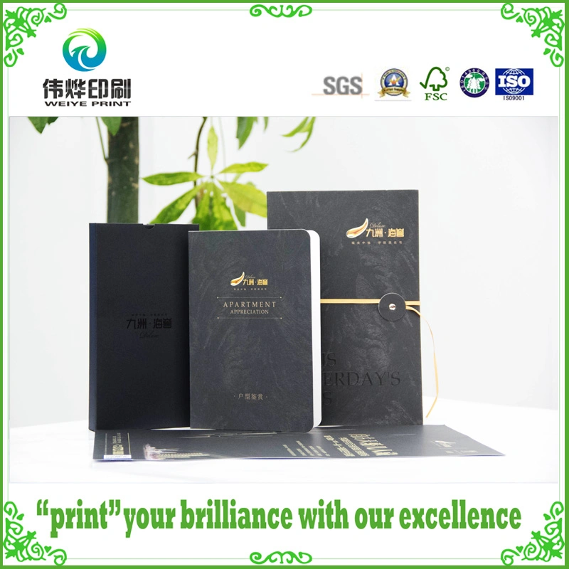 Promotion Printing Fancy Paper Book Printing UV Leaflet Catalog with Slipcase