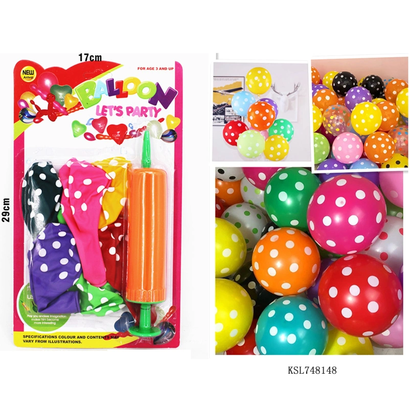 Factory Wholesale/Supplier Happy Birthday Balloons Heart Shaped Wave DOT Pattern Balloons Party Decoration Colorful Balloons with Balloon Pump