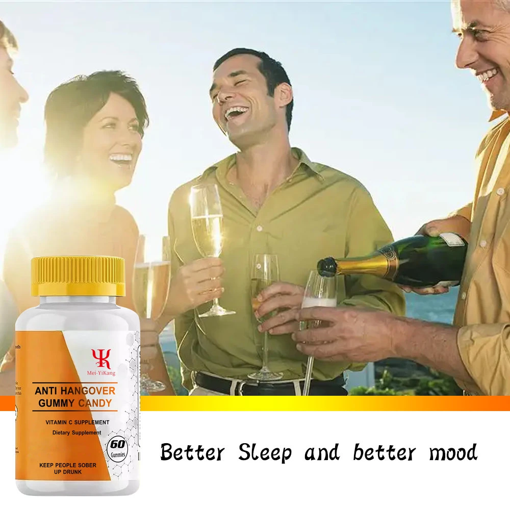 Una buena resaca Companion personalizada suplemento alimenticio mejor el sueño y el mejor ánimo Anti resaca caramelos gomosos suplemento de vitamina C