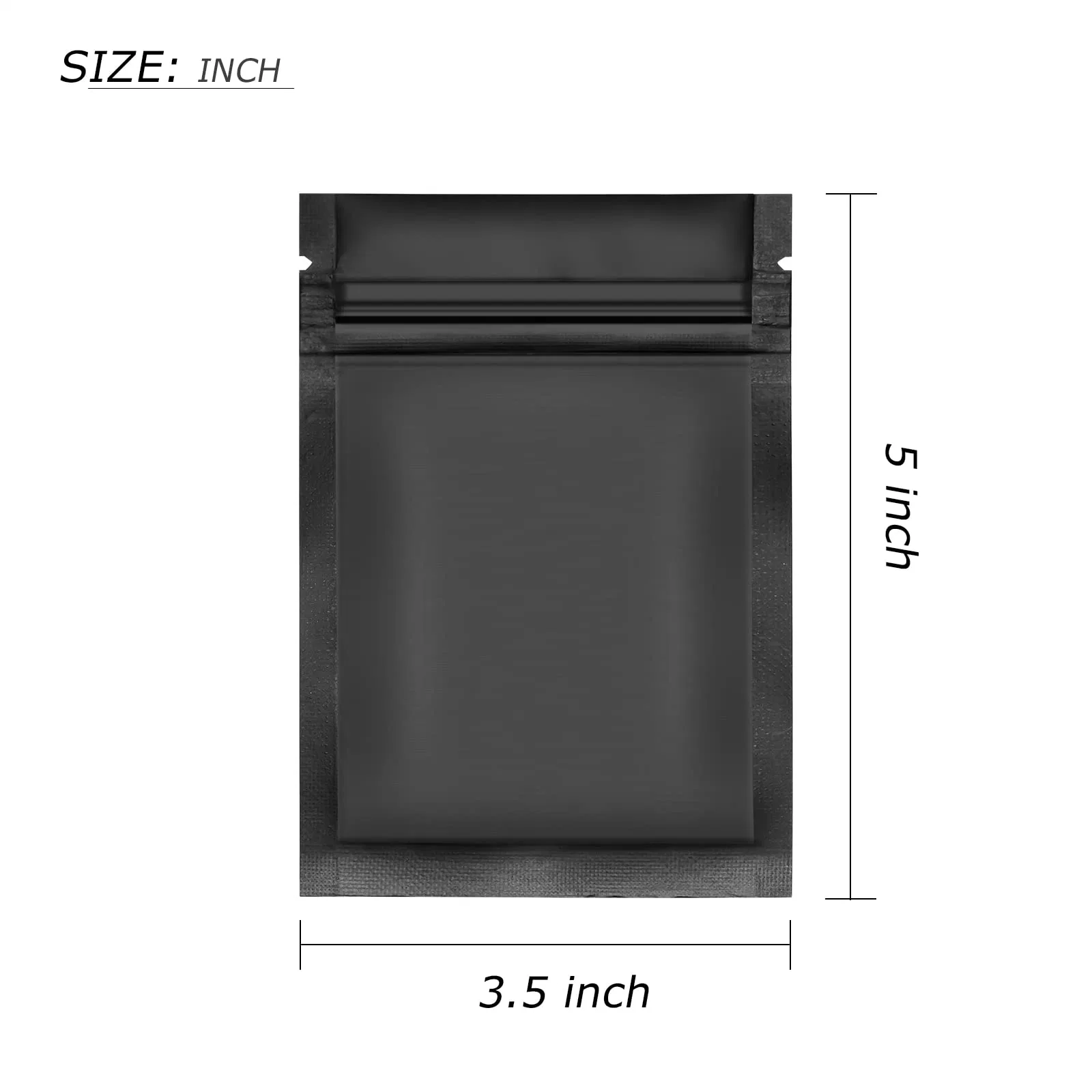 Inventory Hot Selling Low MOQ 3.5 X 5 Inch Black Foil Pouch Bags Flat Clear Ziplock Food Storage Bags Plastic Packaging Foil Mylar Bags