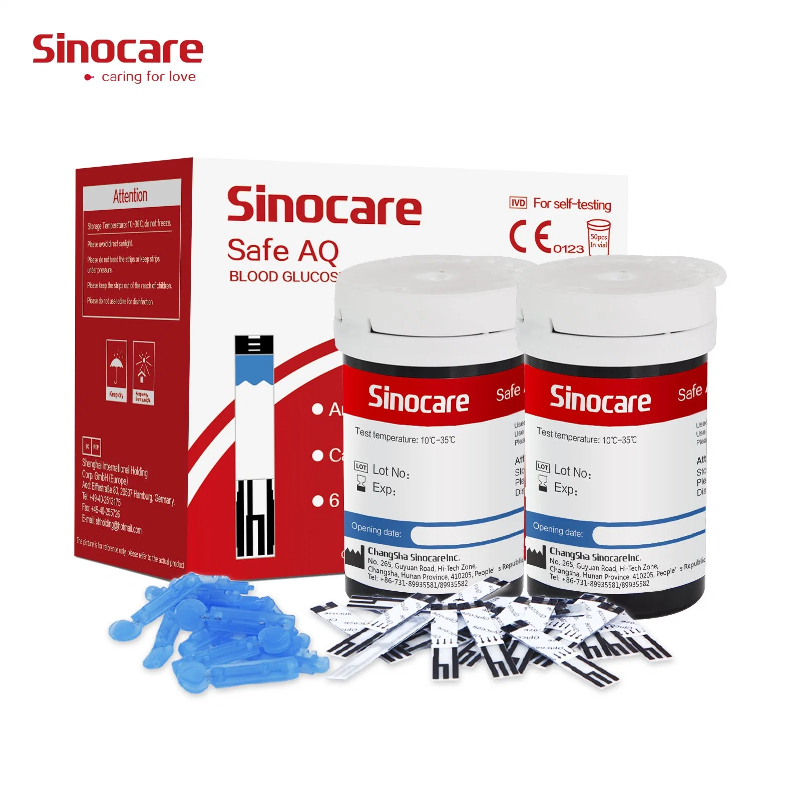 Sinocare Glucose Meter Blood Glucose Meter No Code Adjustment Blood Sugar Meter, Diabetes Testing Instrument