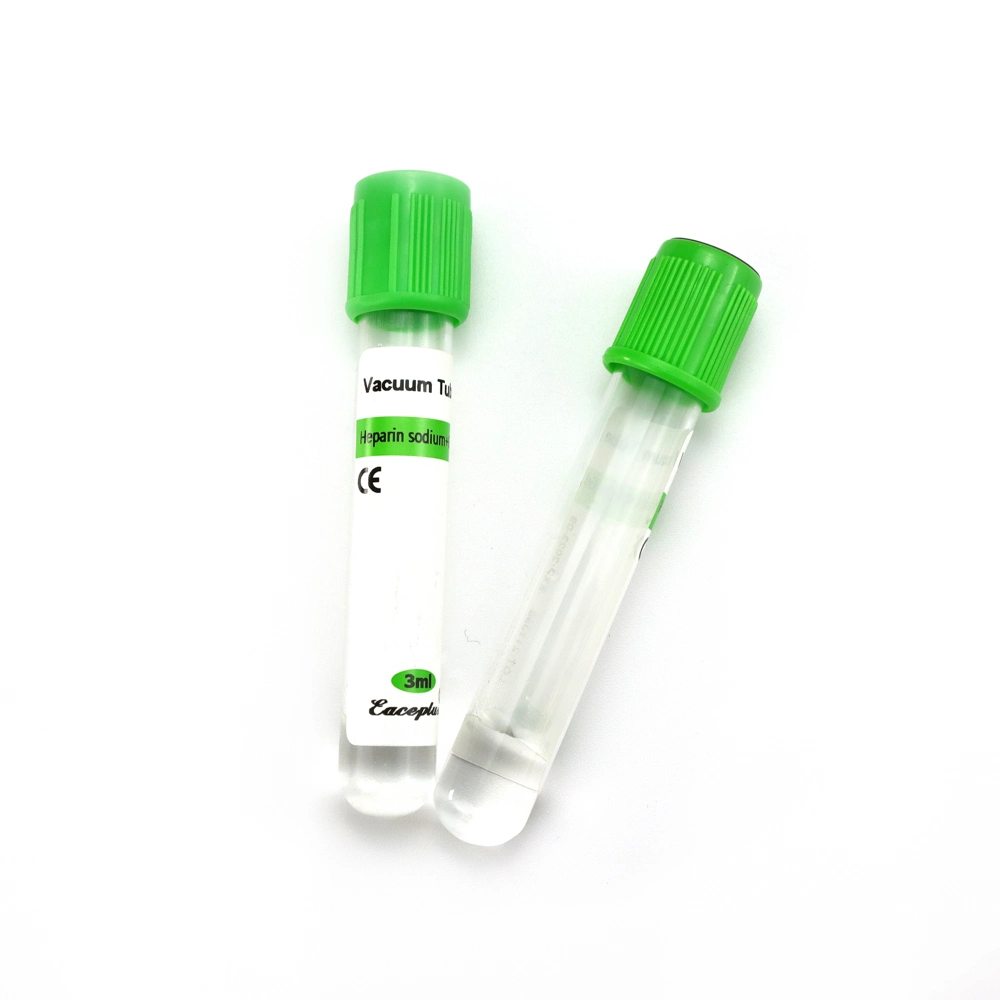 زجاج Siny عالي الجودة أو الصوديوم البلاستيك الصيني Lithium Heparin أنبوب الدم القابل للاستخدام مرة واحدة