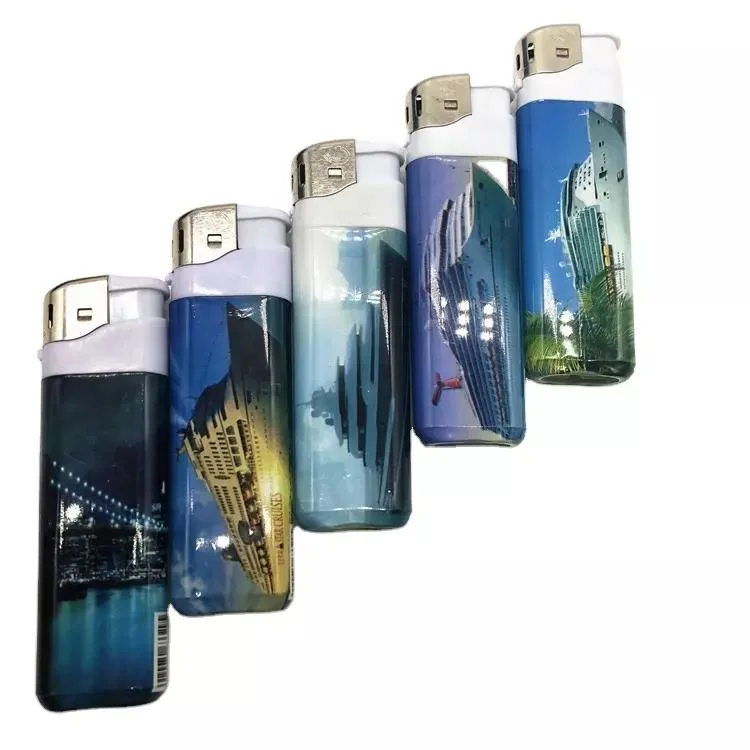 Plastic Rechargeable Butane Gas Electric Lighter with PVC Shrink Logo