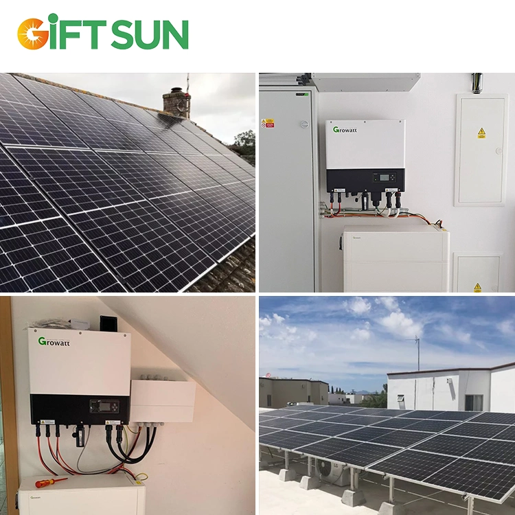 Giftsun completar o Sistema de Energia Solar Híbrido de grade 3KW 5 kw 6 kw para uso interno