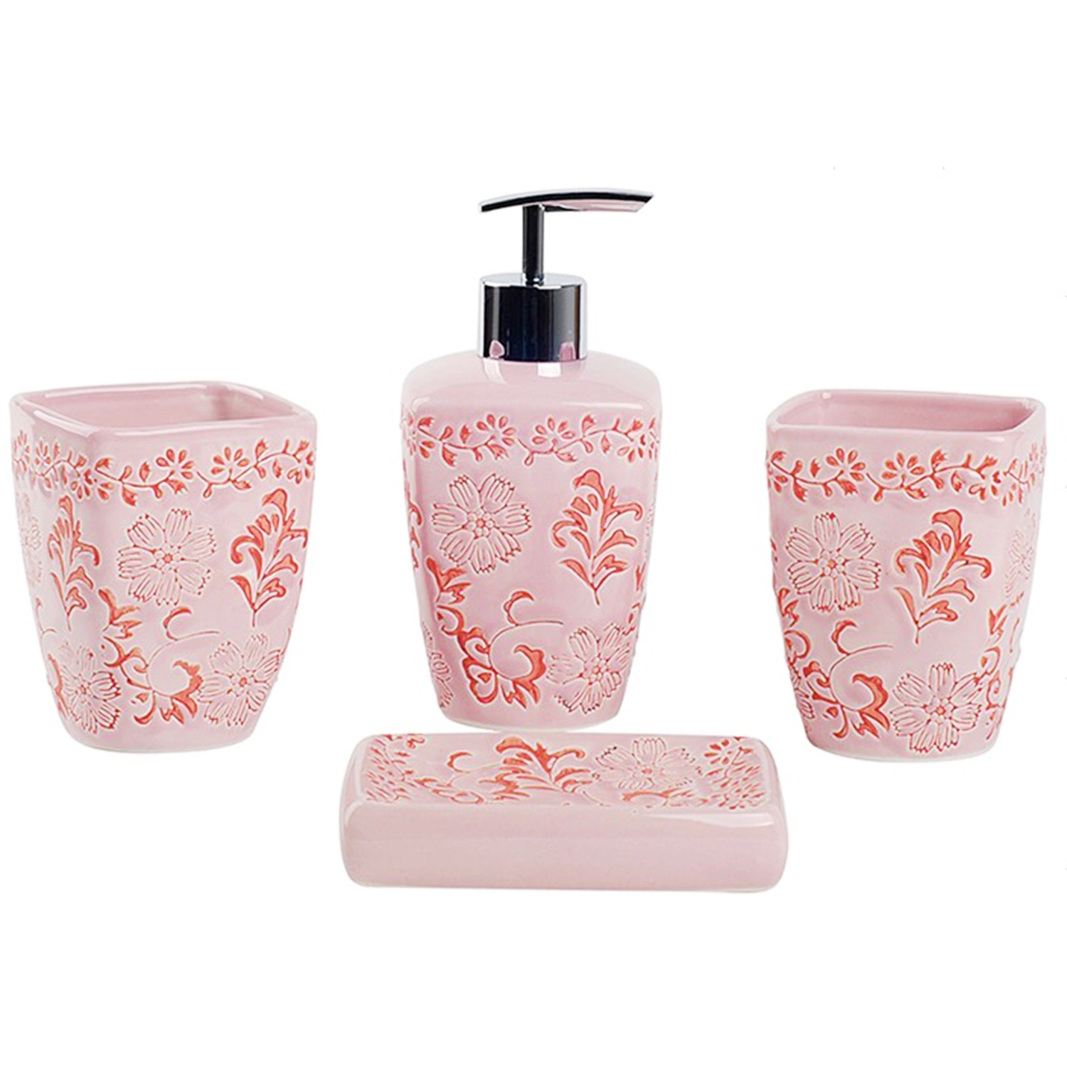 High quality/High cost performance  4PCS Ceramic Bathroom Accessory Set /Lotion Dispenser/Tumbler/Toothbrush Holder/Soap Dish