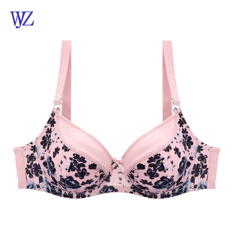 Women's Sexy Underwear Plus Size Bra with Printing Fabric for Ladies