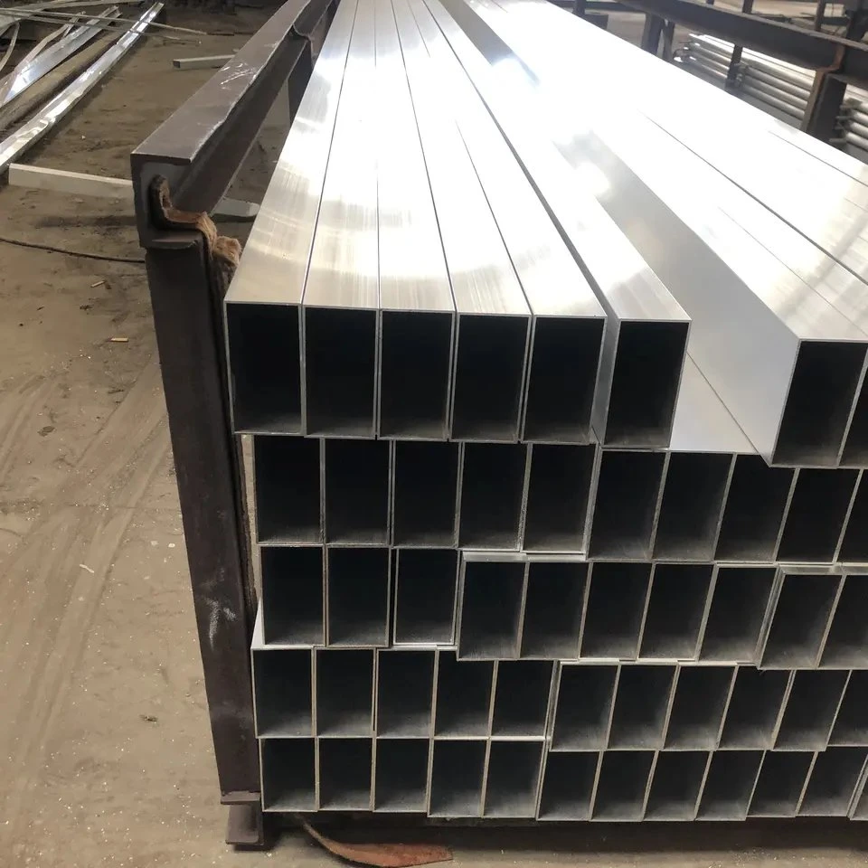 1050 1060 3003 Extrusion Rectangle Aluminium Pipe Profile