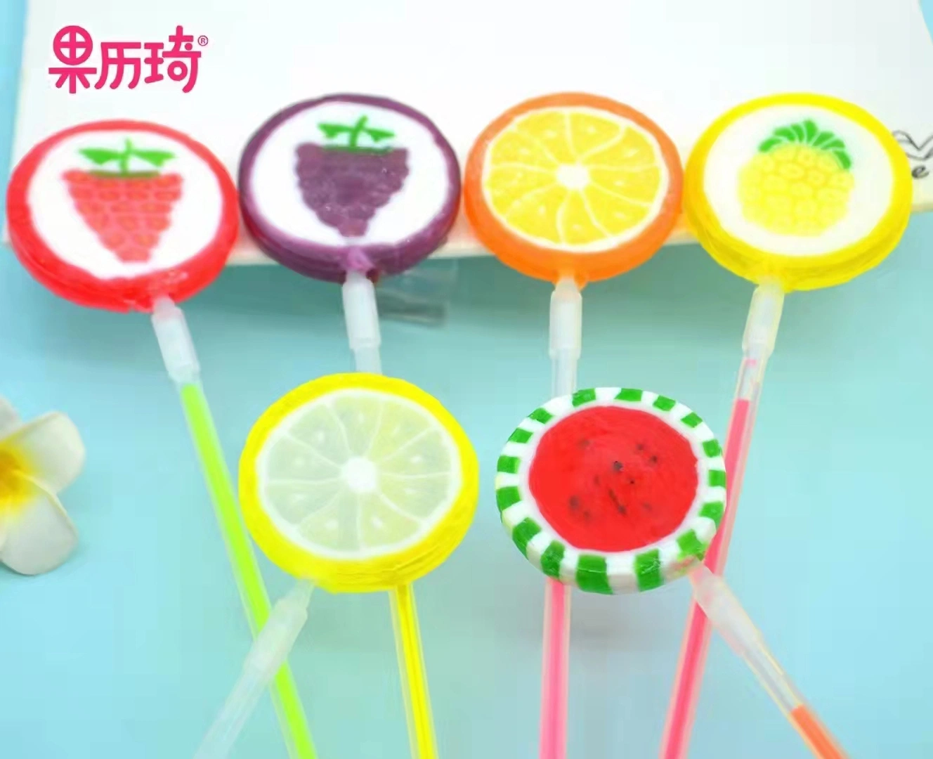 Wholesale/Supplier 10g Fruit Shaped Halal Sweets Lollipops Candy