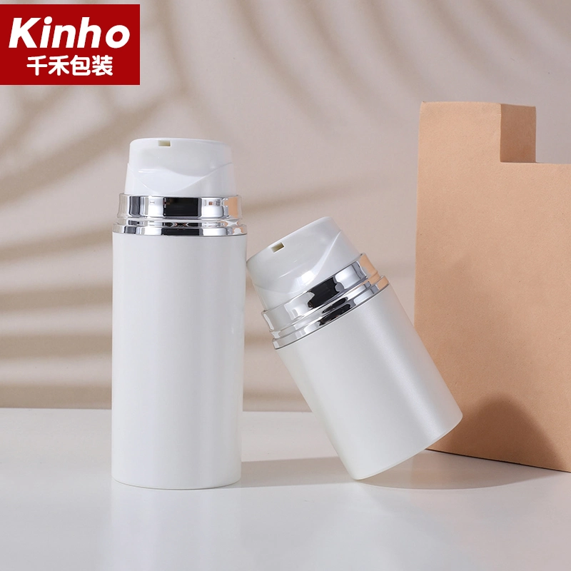 Big Ml 30ml 50ml 100ml 120ml 150ml 200ml White PP Plastic Airless Pump Bottle with Snap Lotion Pump by Chinese Supplier Kinho