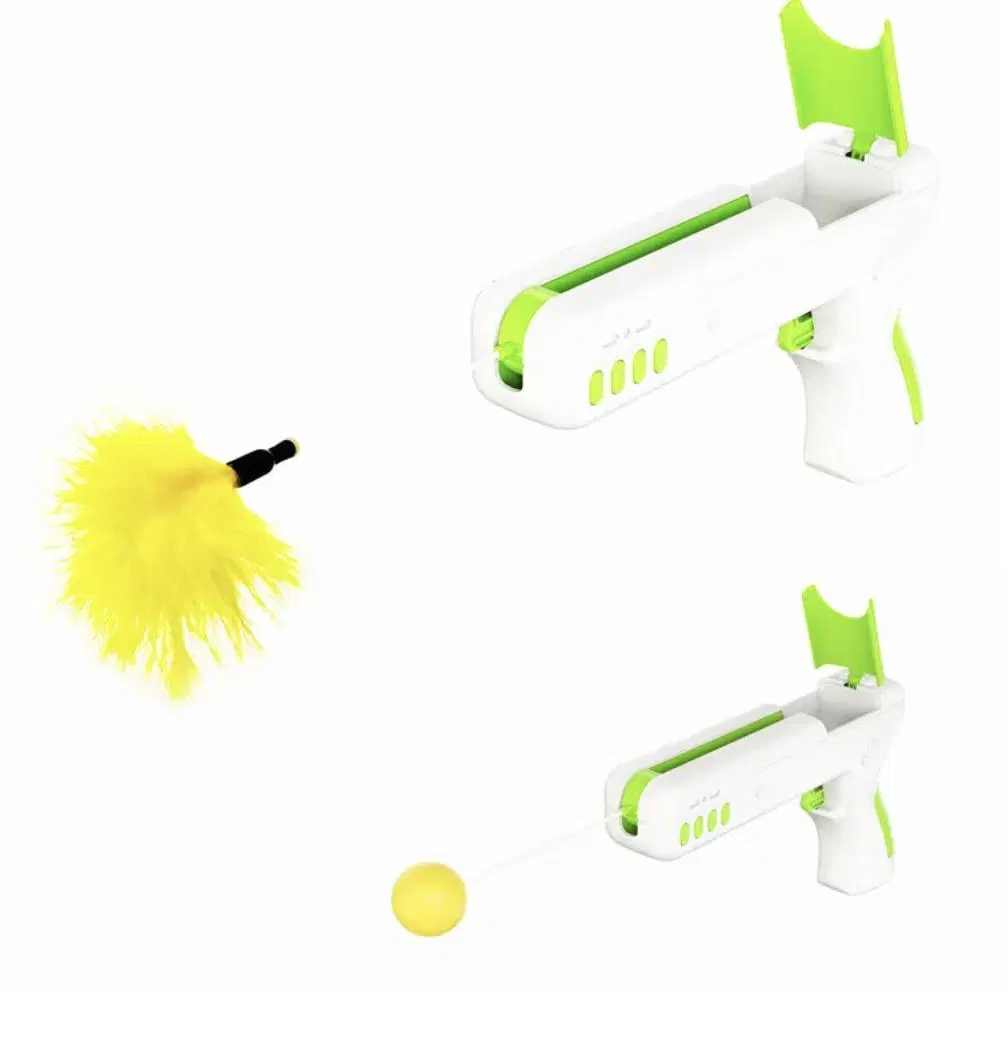 Оптом Soft Feather Catapult Gun Toys Interactive Ball Feather Cat