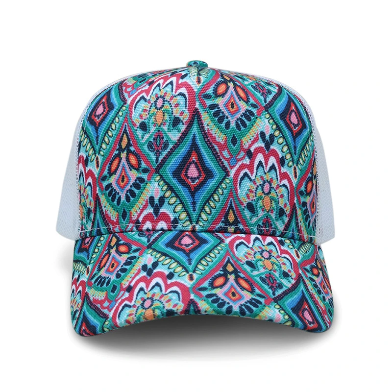 Poliéster/algodón personalizado Imprimir Sombrero Snapback Unisex de espuma de Gorra malla camionero tapa