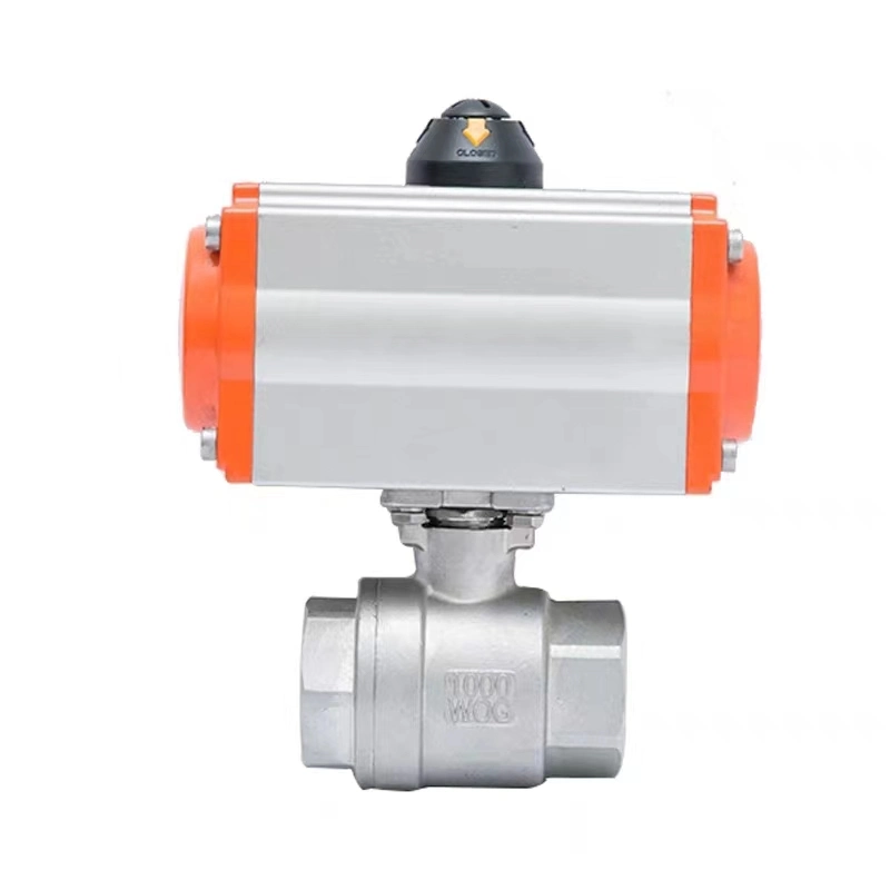 2PC Female Ball Valves with Pneumatic Actuator CF8/CF8m