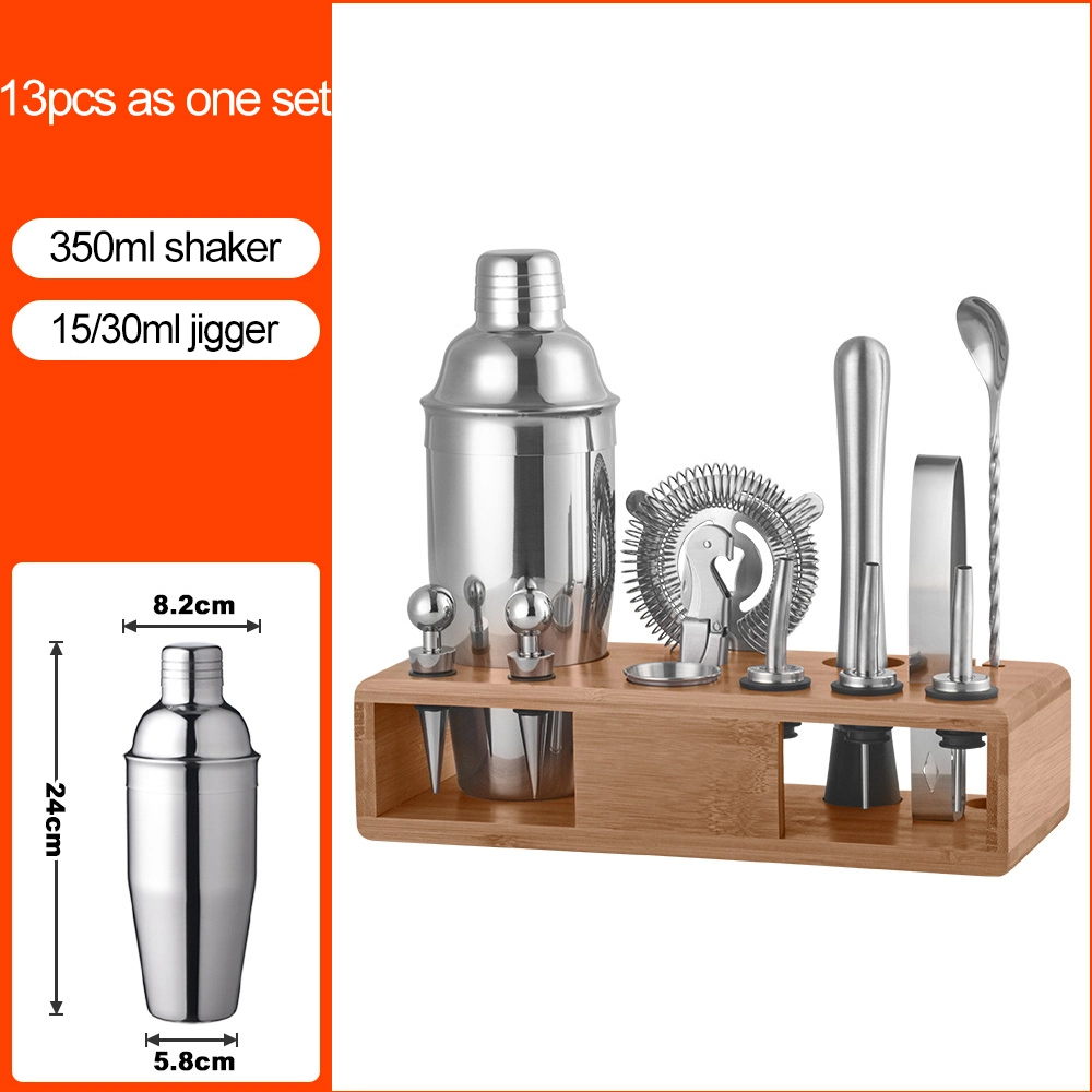 Outil de barres en acier inoxydable Premium Set, Home Bar Martini Shaker défini pour l'alcool