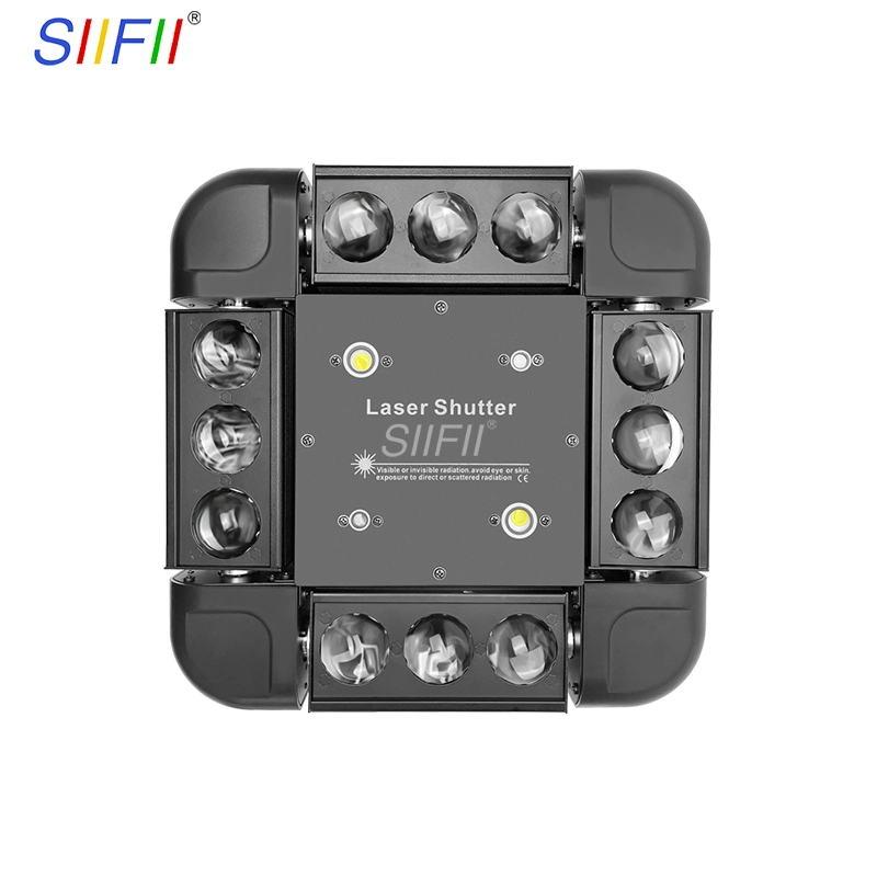 Mini LED 12X10W Spider Light RGBW Beam Laser Strobe DJ Light Used in Disco Bar KTV Stage Lighting