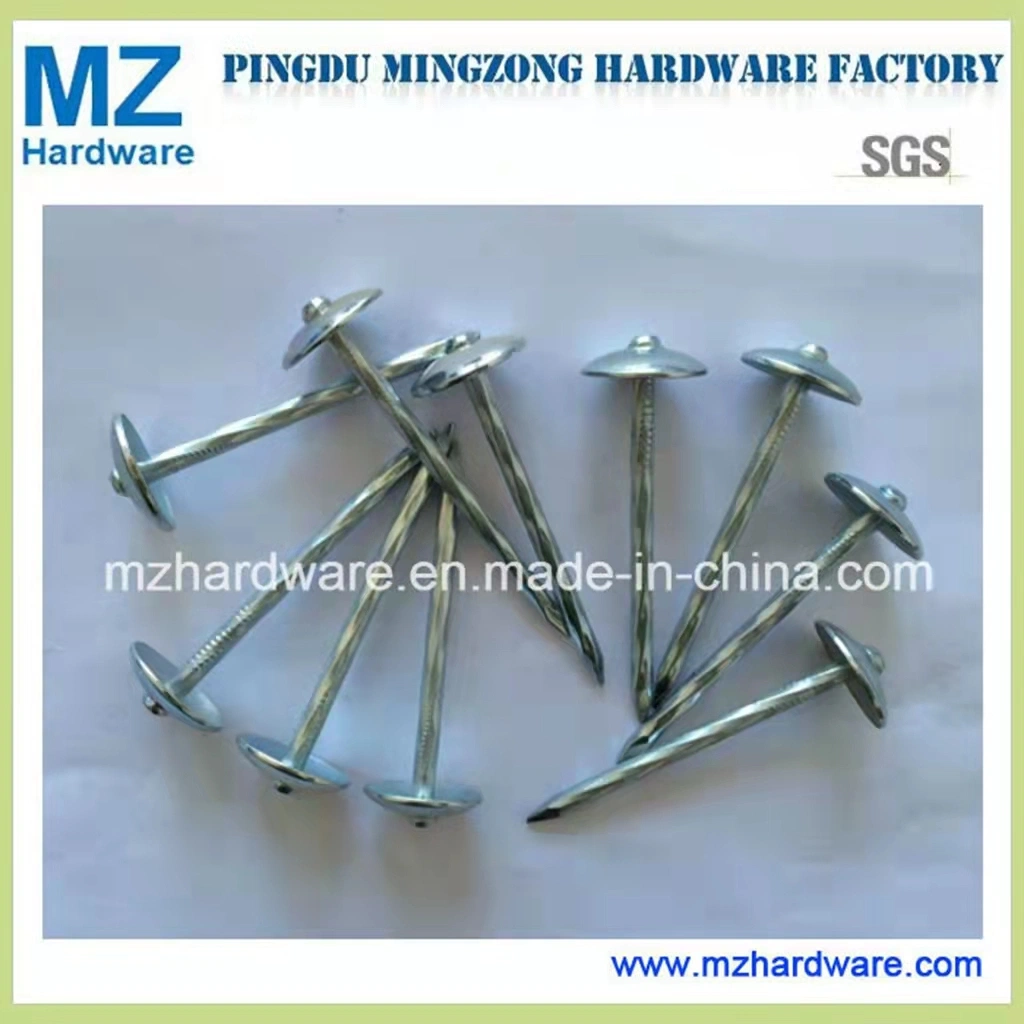 Smooth Twisted Screw Shank Umbrella Head Roofing Nail