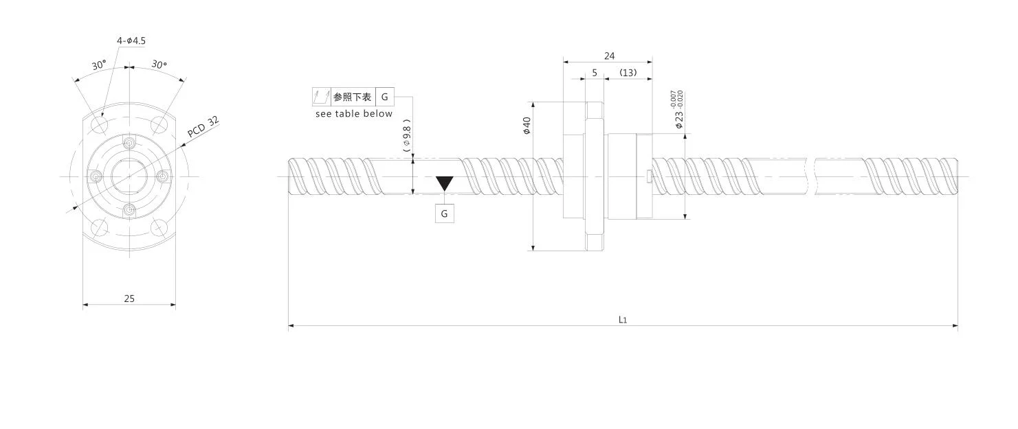 Kgg Cold Rolled Ball Screw for Carton Erecting Machine (GSR Series, Lead: 10mm, Shaft: 10mm)