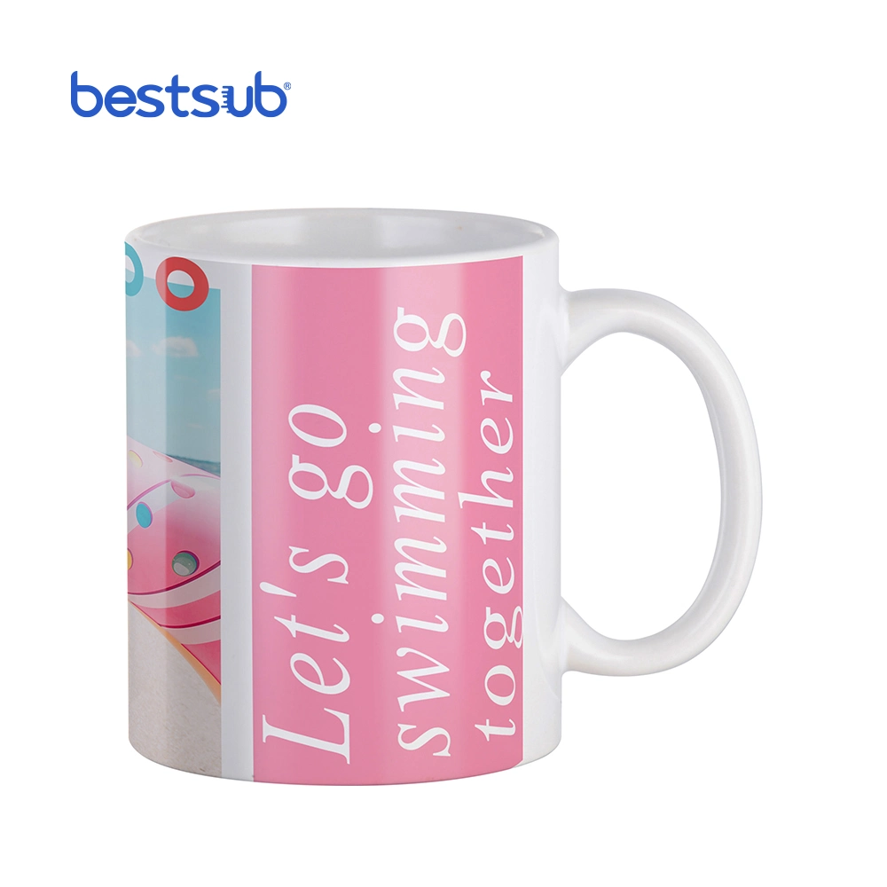 Venta al por mayor de tazas de cerámica blanca de 330 ml (11 oz) de Bestsub para sublimación de impresión