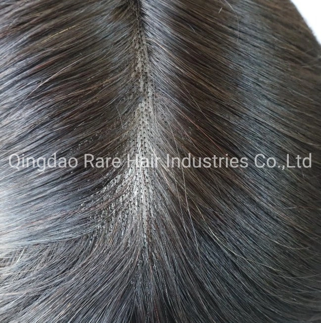 100% Human Hair Mono Toupee Mens Wig Hair Replacement Fine Mono Lace with Polyskin Hair Pieces