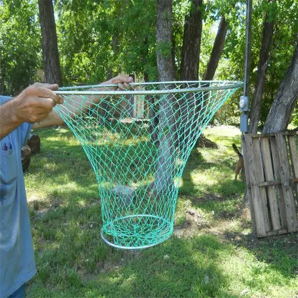 Los agujeros de 5/21 Portable Red de pesca de camarón camarones pescado Cangrejo plegable jaula trampa malla emitidos Net red de pescar plegable