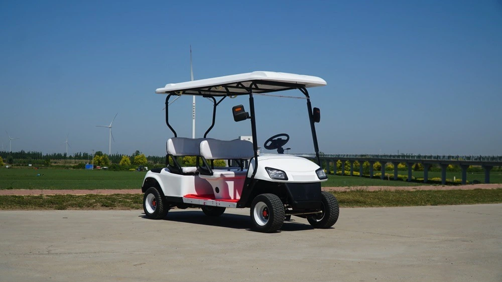 Electric 2 Row 4 Seats Golf Car, Golf Buggy, Golf Trolley, Golf Utility, Golf Cart for Amusement Park, Parkland, Scenic Area, Tourist Attraction, Shopping Malls