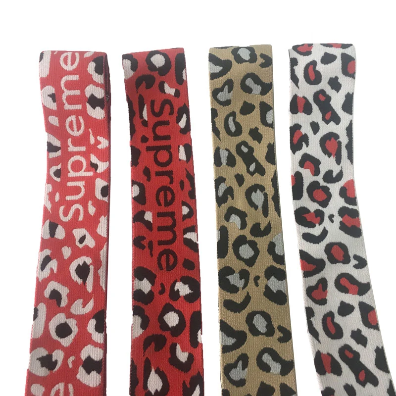 Tecidos Jacquard de alta qualidade de impressão de leopardo de tecido elástico Poliéster Nylon Alça para o vestuário tecido de algodão 2 polegada 50mm