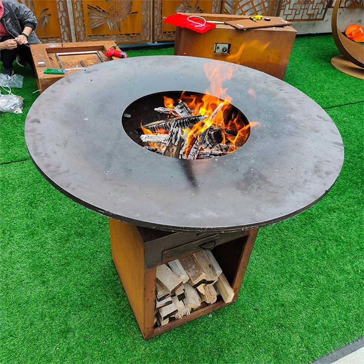 Manufacturer Corten Steel Fire Pit Wood Fire Grill&Griddle