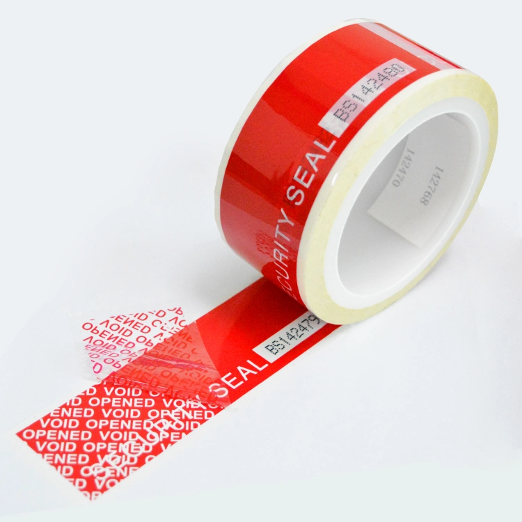 Custom Size Red Tamper Proof Security Adhesive Tape for Sealing Carton