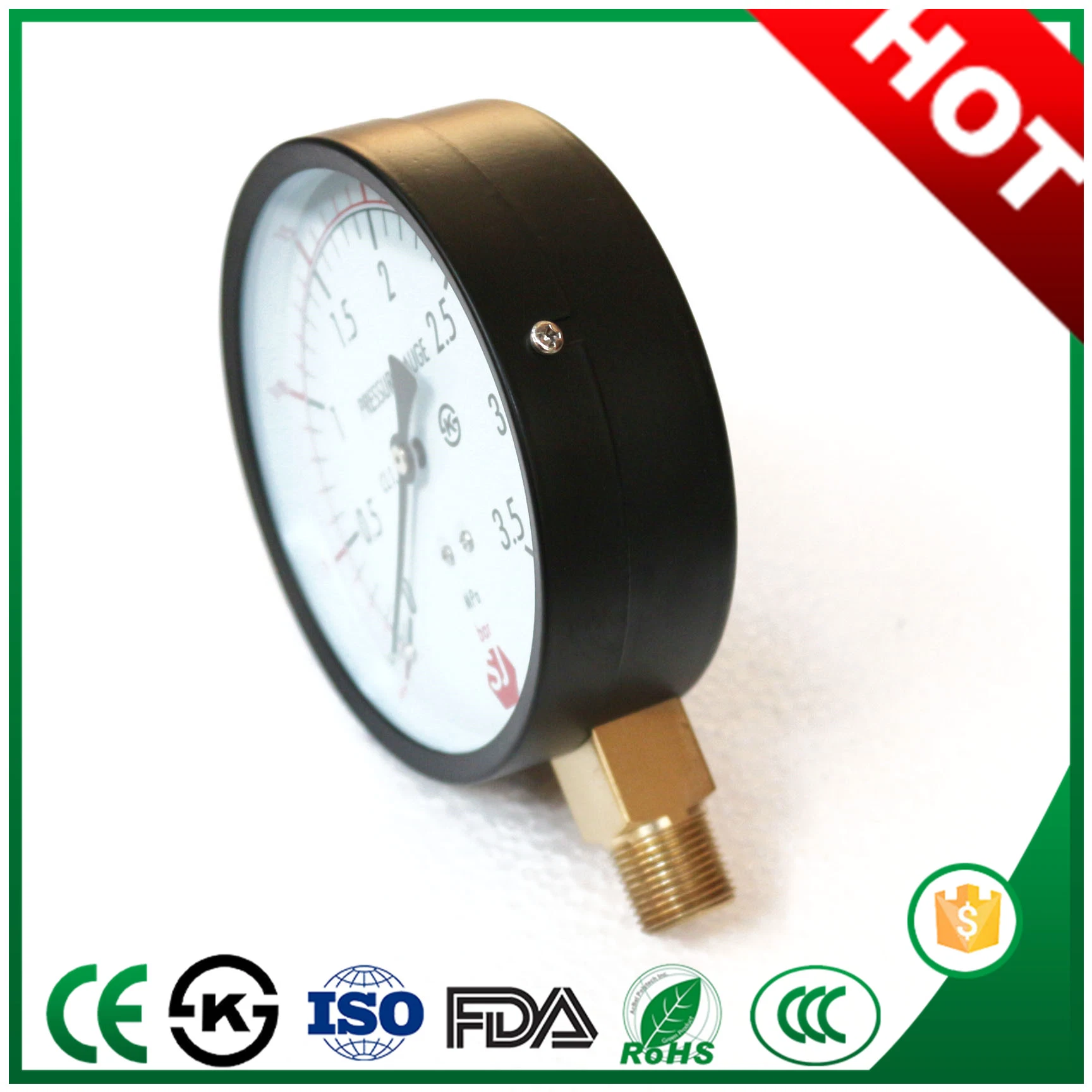 60mm Pressure Gauge for Exporting with Bottom Connection