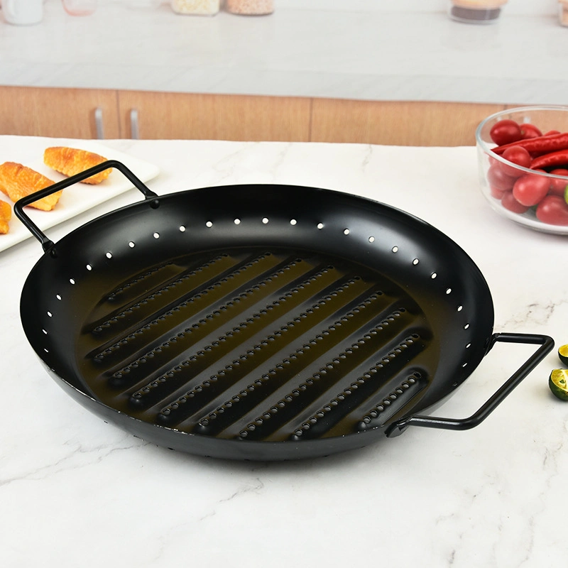 Carbon Steel Round Non-Stick Barbecue Pan Household Commercial Barbecue Grill Pan Wbb15974