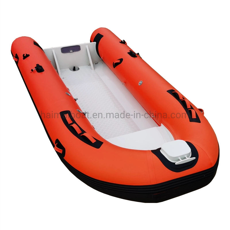 12.8FT 3.9m Aluminum Alloy Rigid Hull Rib Boat Orca Hypalon Inflatable Boat Offshore Rescue Boat Training Boat Speed Boat Motor Boat Outboard Engine Boat