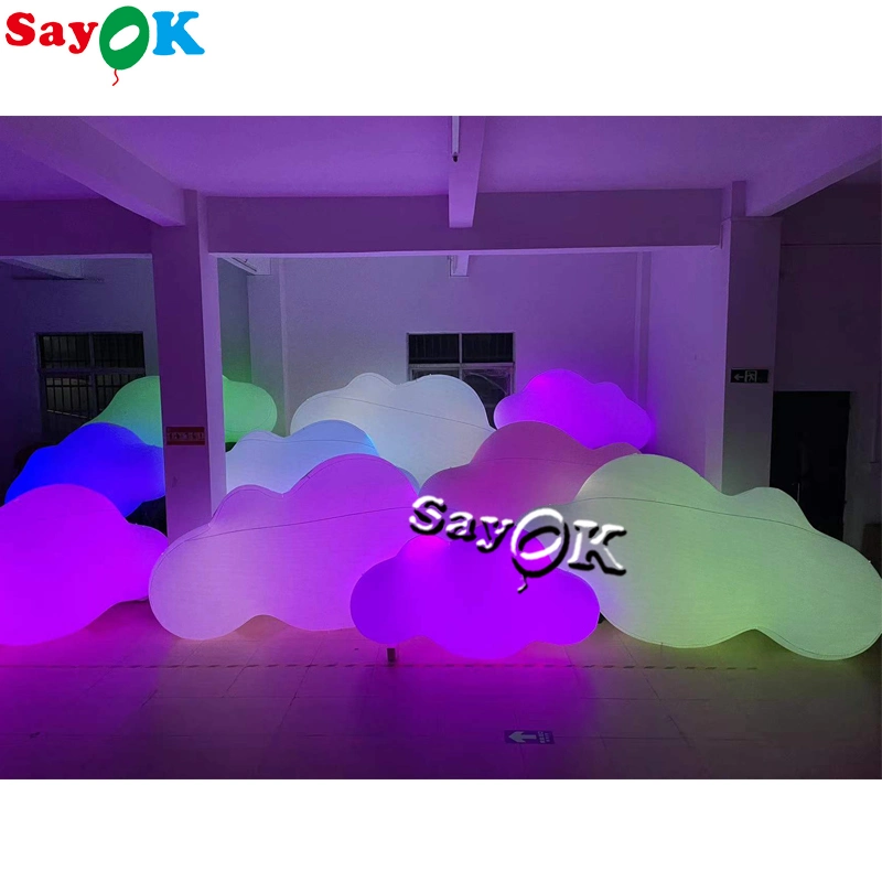 2m PVC Lighting Decorative Balloons LED Inflatable Clouds for Wedding Party Stage