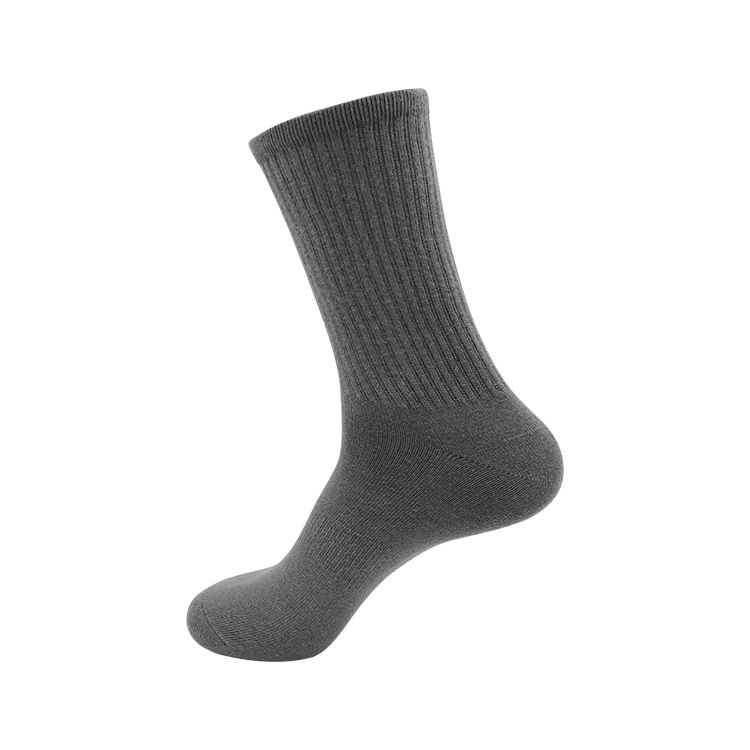 Amazon New Casual Combed Cotton Solid Color MID Tube Men's Socks