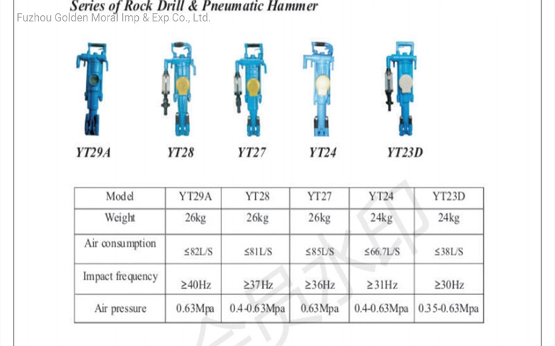 Y018 Hand-Hold Rock jambe semoir/air