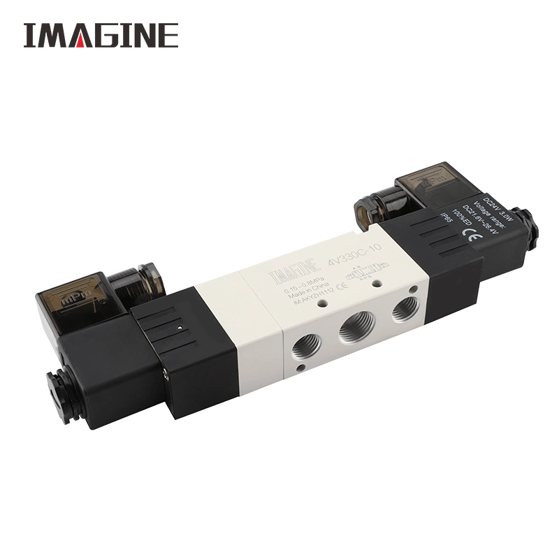 Three-Position Five-Way Solenoid Valve Pneumatic Valve 4V330c-10