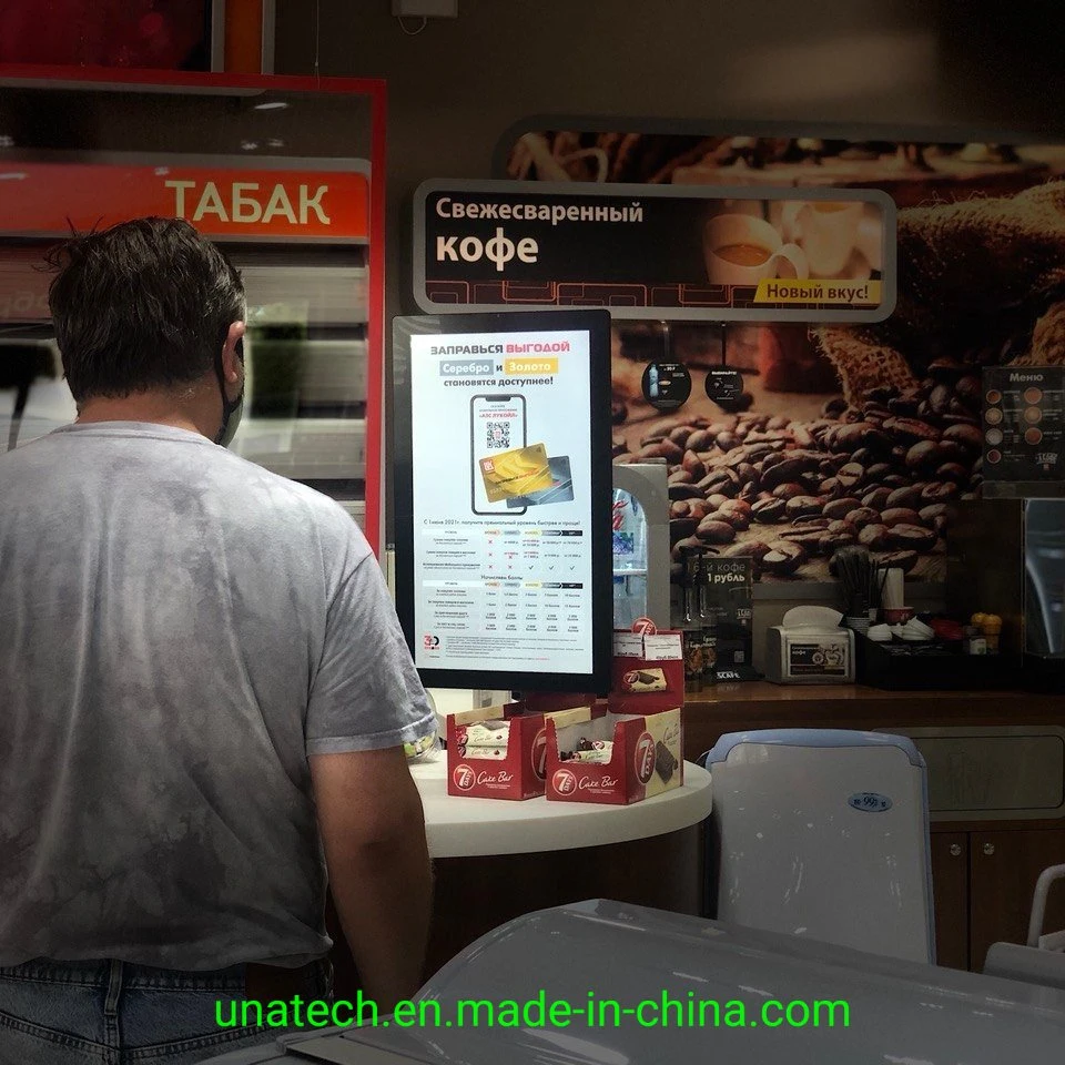 Montaje en pared interior de la publicidad comercial reproductor digital de pantalla LCD de pantalla de quiosco de vídeo