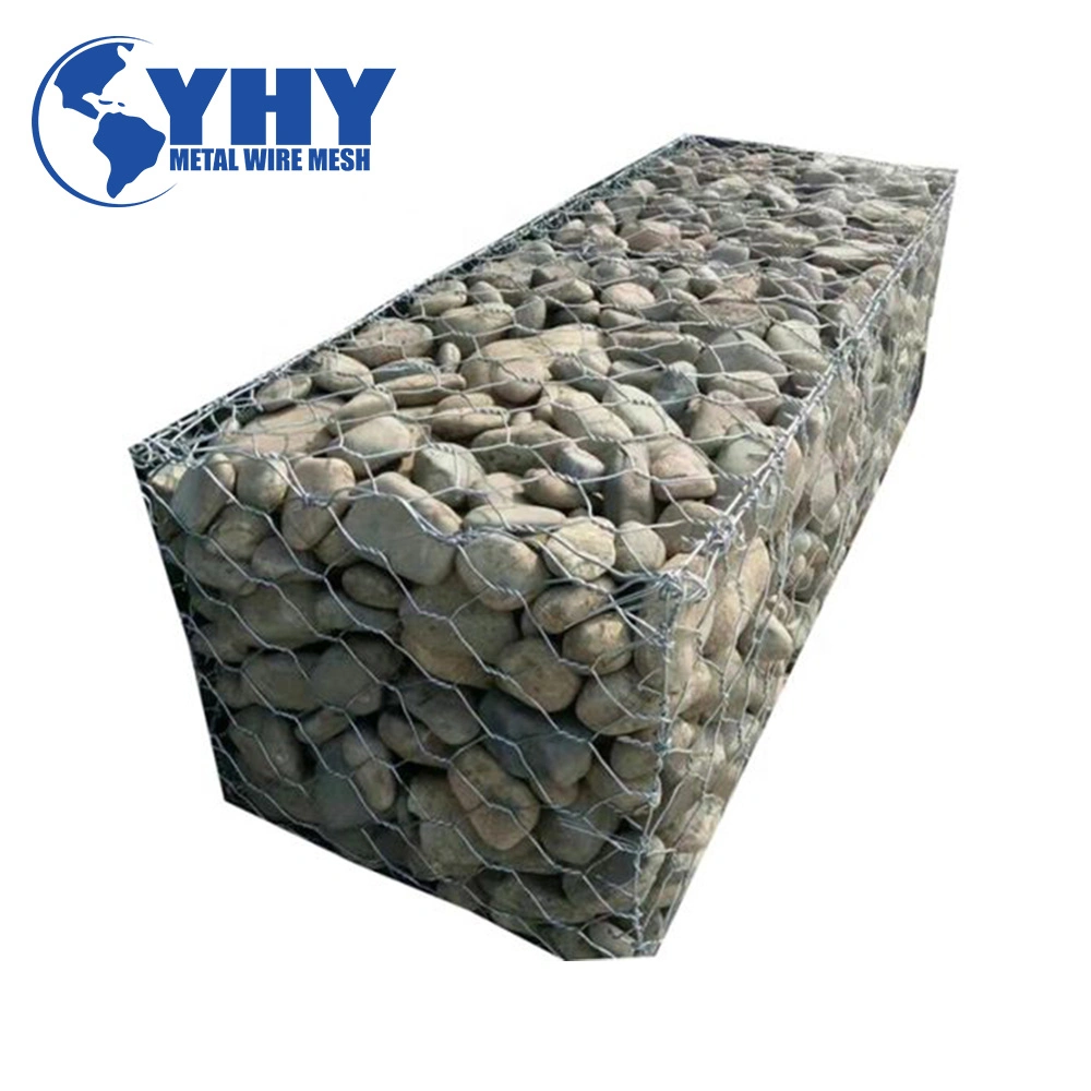 Trenzado de acero galvanizado Gabion Hexagonal malla para canales de ríos