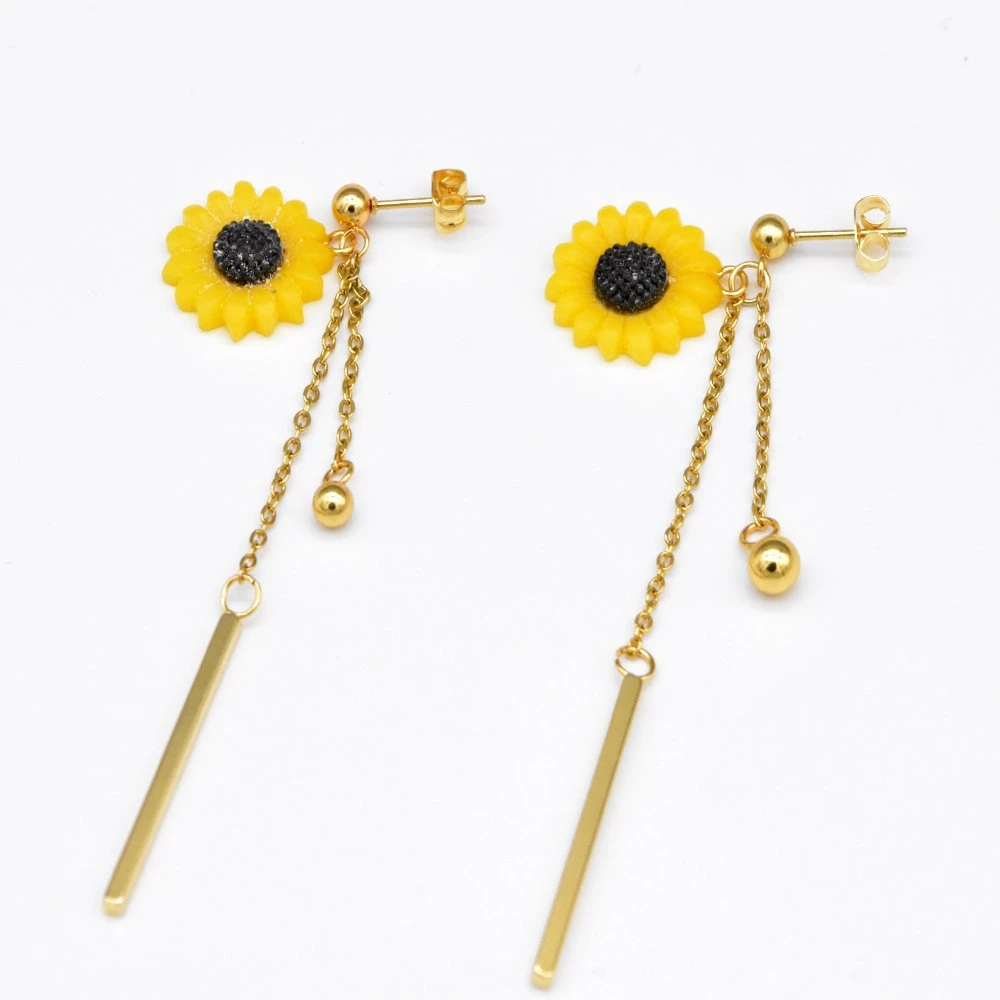 Fashion Accessory Women Perfect Gifts Sunflower Drop Earrings