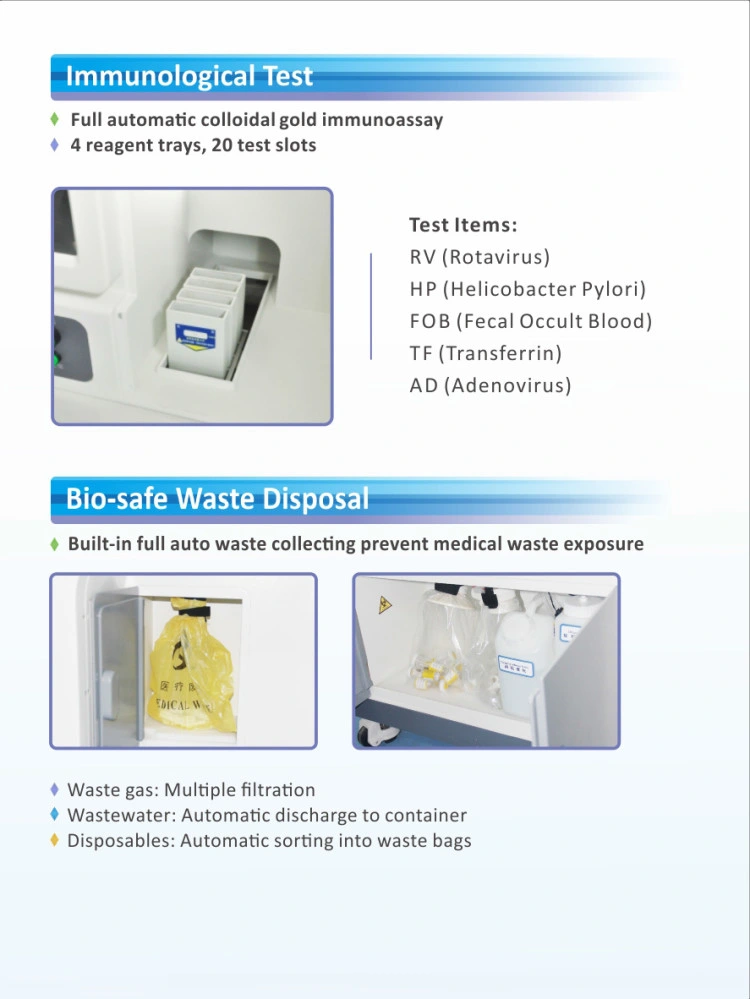 Mi-B018e Digital totalmente automatizado el sistema de Análisis de heces Dispositivo de detección de bacterias Medidores de Bacterias