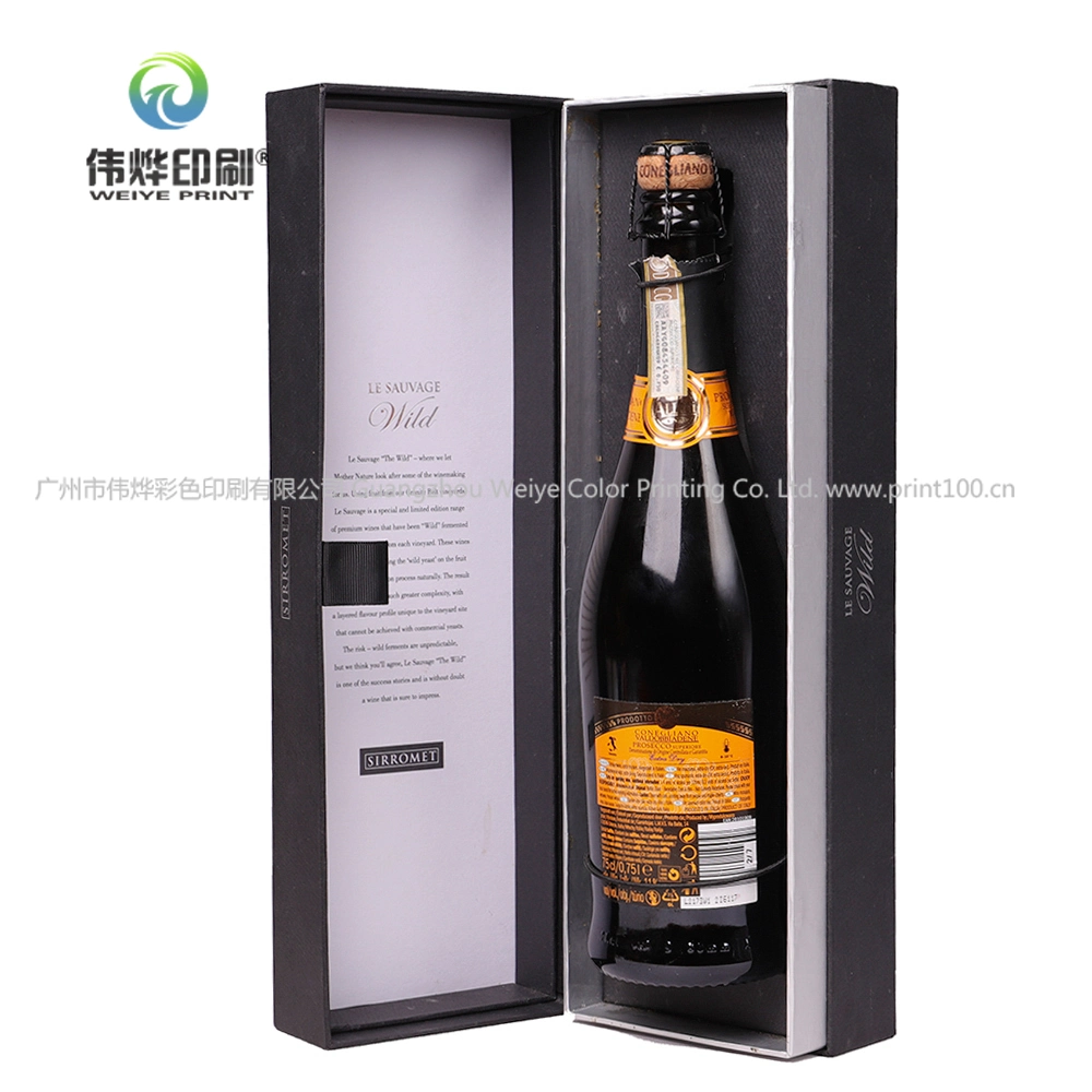 Impressão personalizada Dom Preto Promoção Caixa de vinho de embalagens de dobragem de papel