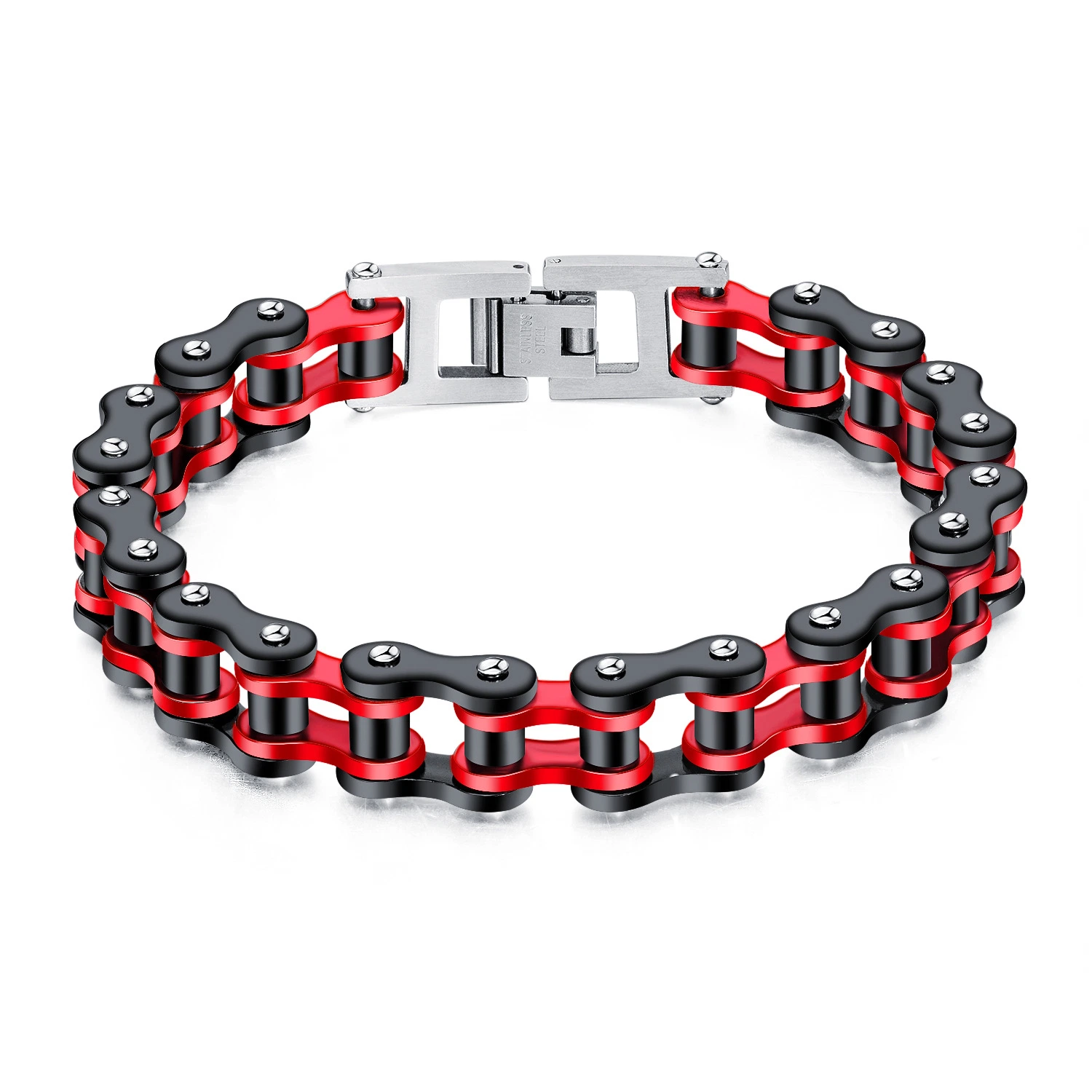 Top Quality Stainless Steel Men's Bangle Bracelet Punk Style Bicycle Chain Design