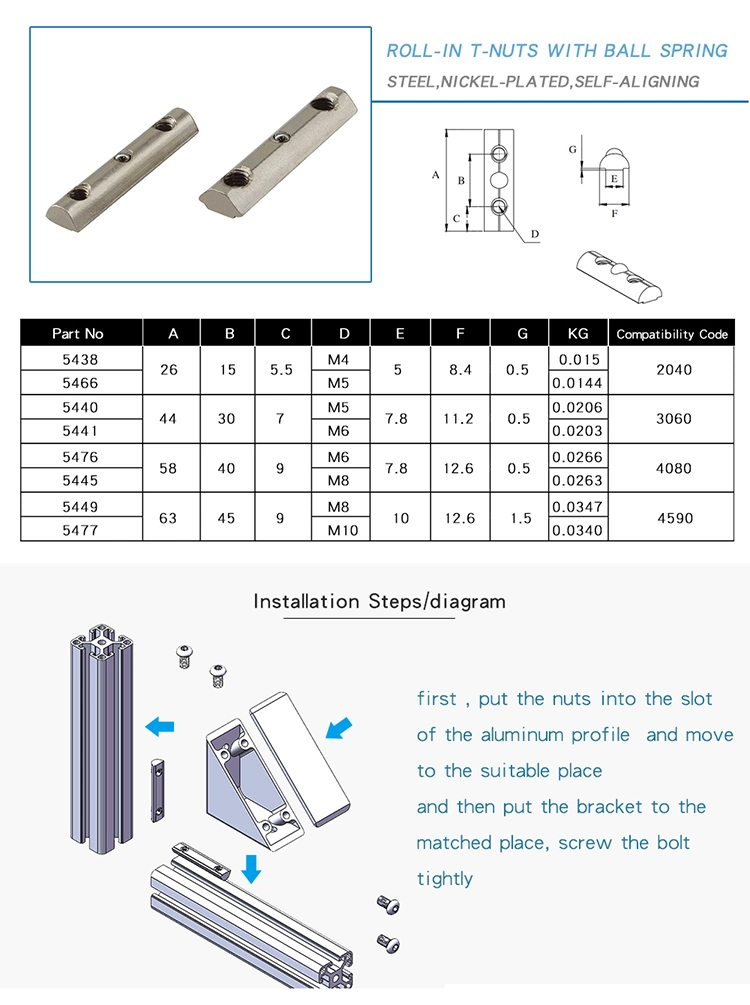 Mecanizado de acero de la serie 40 Fijaciones para 4080 Perfil de aluminio y la realización de la máquina de máscara