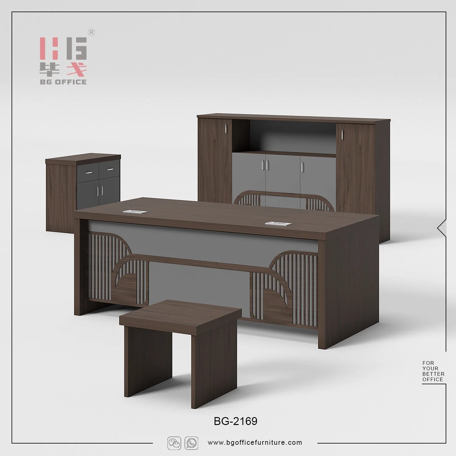 High-End Wooden Office Furniture Desk Director Manager CEO Boss Table Set