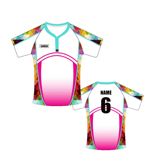 Promotion Cheap Loose Plain Rugby Jersey Custom Logo Sublimation Men and Women Rugby Football Wear