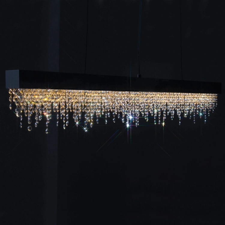 Custom Villa Living Room Hanging Crystal Chandeliers Ceiling Luxury Square Pendant Light