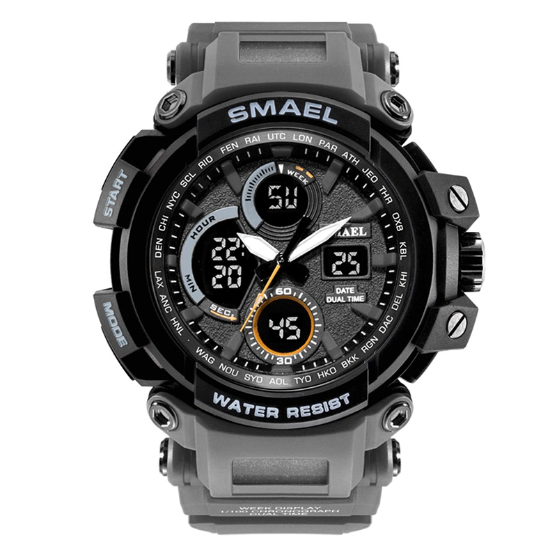 Regarder électronique multifonction pour les hommes montre de sport Affichage en temps double Watch