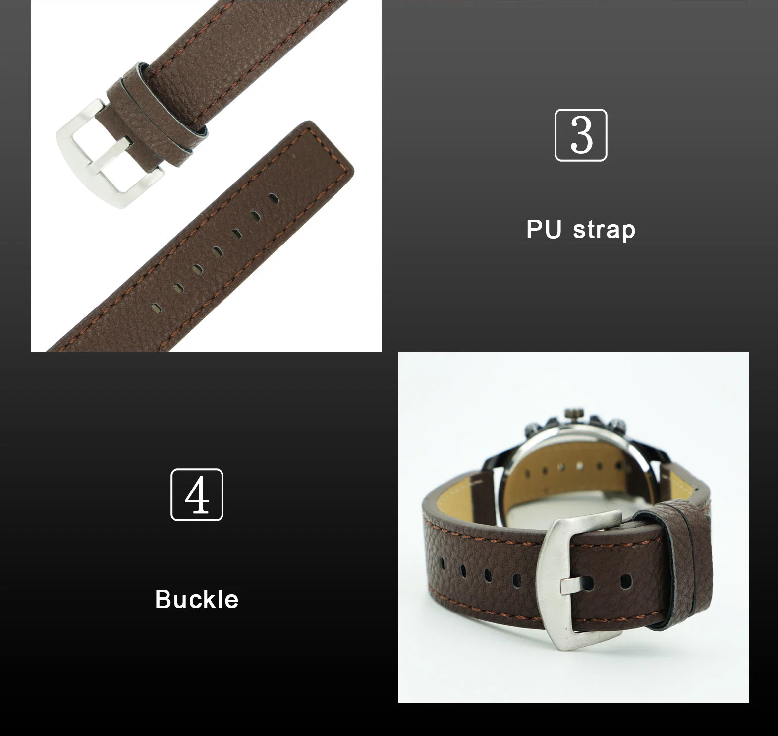 Sélectionnez la Promotion d'hommes classique Bracelet Cuir montres à quartz