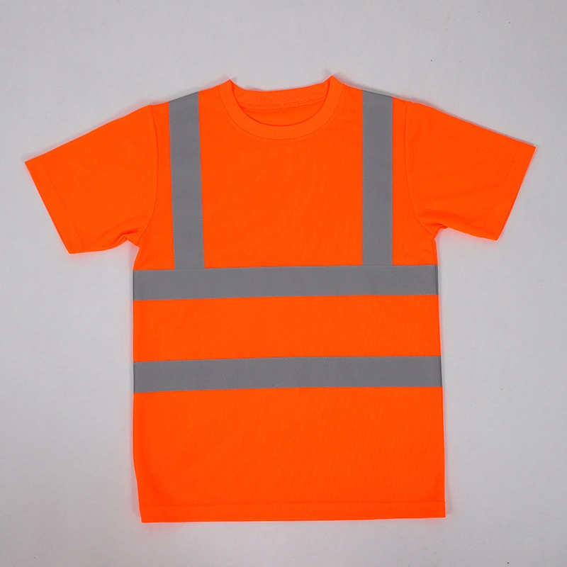 Vente en gros Orange couleur vêtements réfléchissants Personnalisez le logo haute visibilité Polo de sécurité T-shirt lumineux réfléchissant