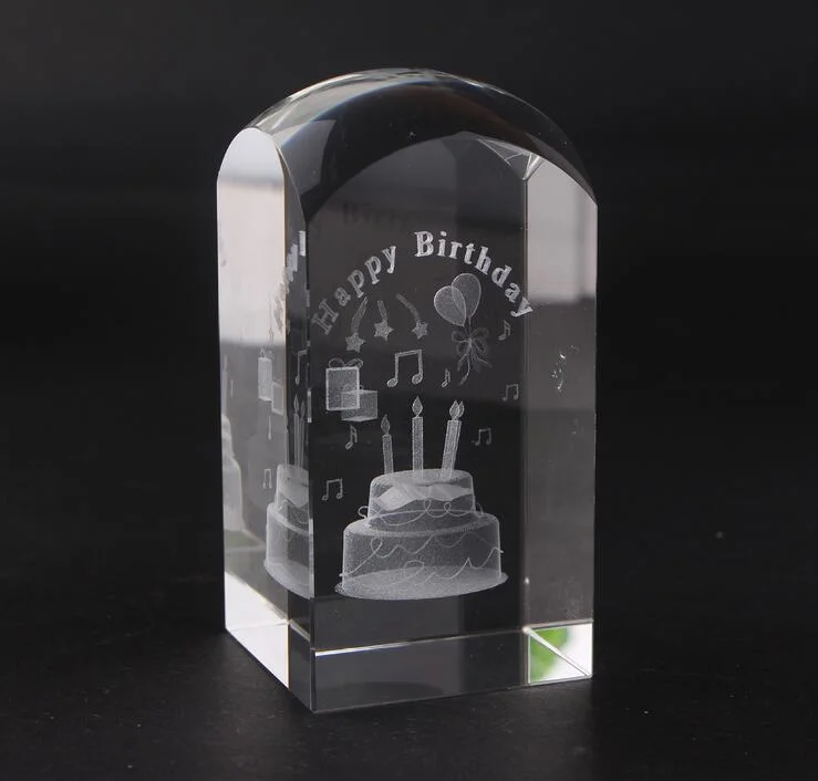 3D Laser Engraving Crystal Building Model