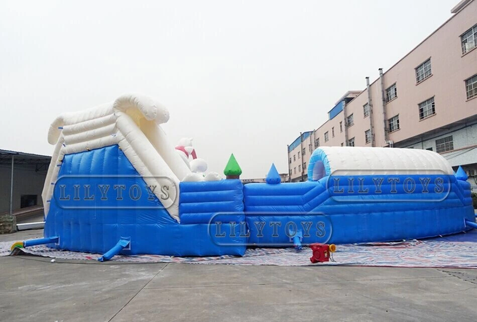 Used Commercial Amusement Park Inflatable Swimming Pool with Water Slide for Sale